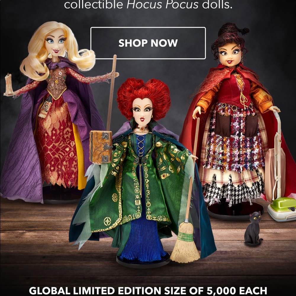 NWT Disney Collectible LE Hocus Pocus Dolls